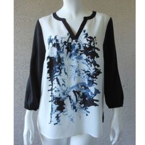 KENSIE Silky Print Top